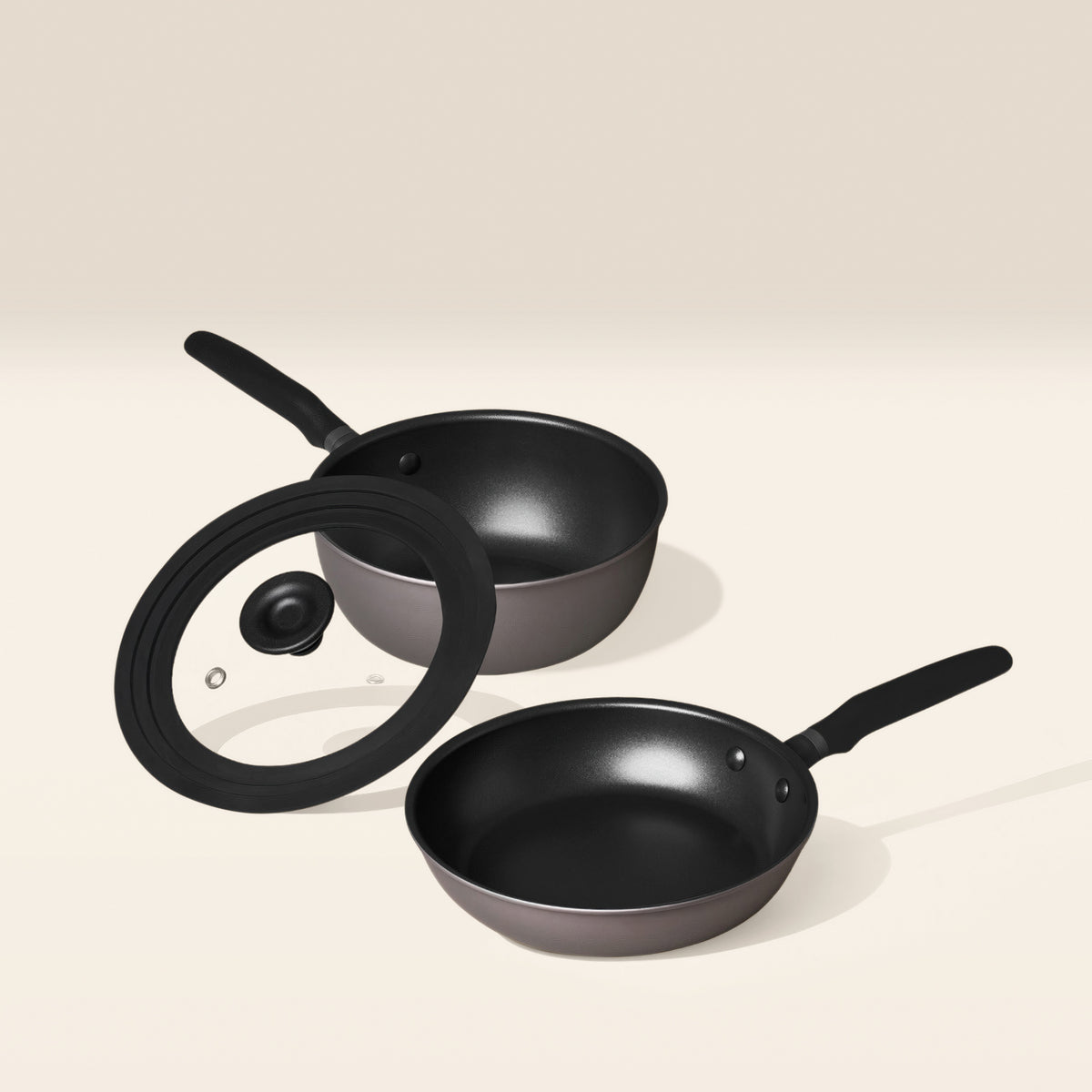 MEYER　18cm　3　Piece Set Meyer Bauhaus Series Nonstick Induction 3 Piece Cookware Set