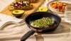 Serve the avocado toasts in an appealing manner directly on the Meyer nonstick pan, along with the accompanying tableware