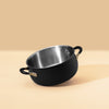 accent Stainless Steel dutch oven in black with helper handles