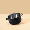 accent medium-sized Stainless Steel stockpot in black with helper handles