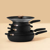 Stackable accent essential cookware set in black
