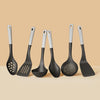 Nylon cooking tool set with Slotted Turner, Solid Turner, Skimmer, Ladle, Slotted Spoon Solid Spoon